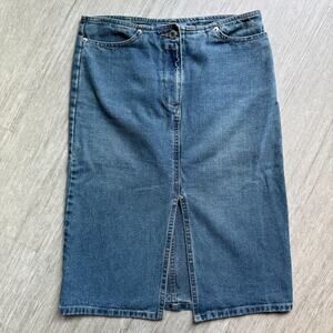 D'Mode Classix Y2K Denim Skirt Straight Pencil 28"W Knee Length 100% Cotton USA